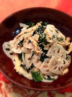 蓮根とワカメの味噌胡麻和え-レシピのメイン写真