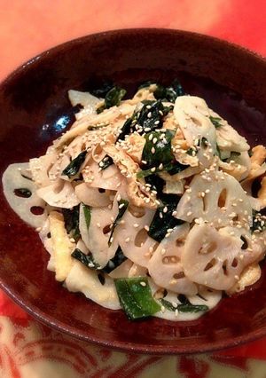 蓮根とワカメの味噌胡麻和え-レシピのメイン写真