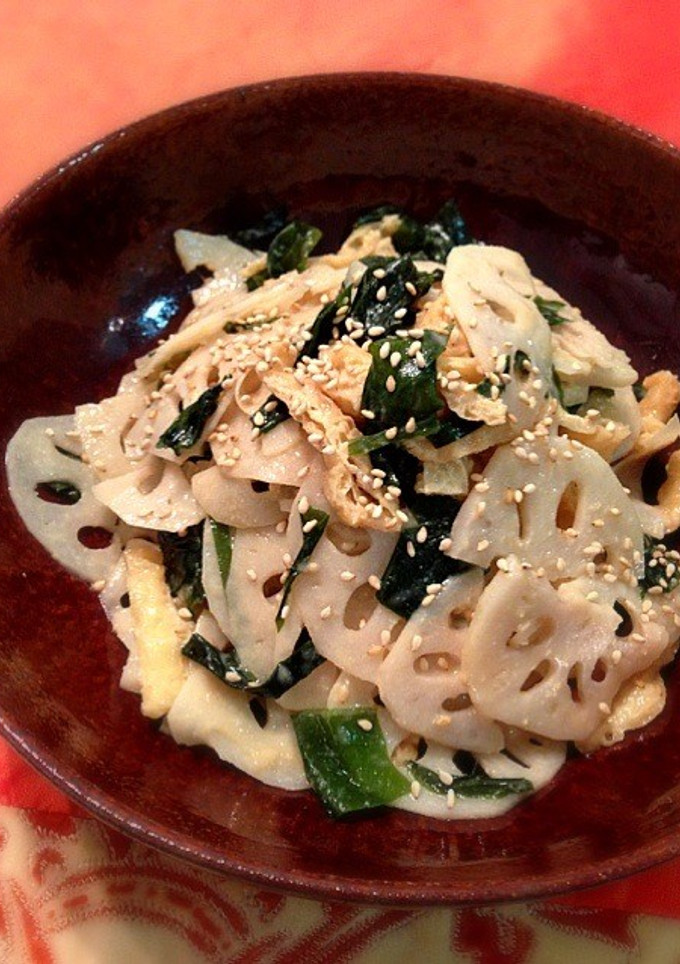 蓮根とワカメの味噌胡麻和え-レシピのメイン写真