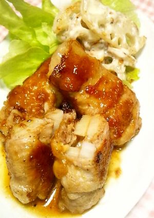 しゃきしゃき蓮根の肉巻き&蓮根サラダ-レシピのメイン写真