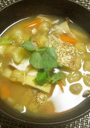 焼き豆腐とごぼうの味噌汁-レシピのメイン写真