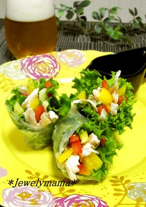 ＊ジューシー蒸し鶏でカラフル生春巻き＊-レシピのメイン写真