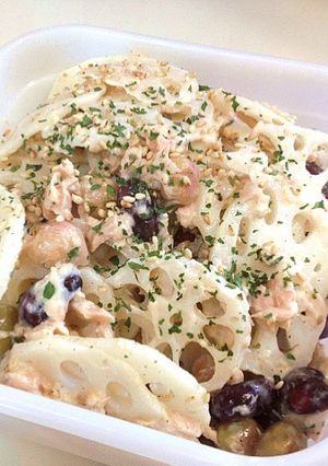 蓮根ツナお豆サラダ-レシピのメイン写真