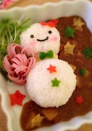 ❃クリスマス✾雪だるまのデコカレー*＊-レシピのメイン写真