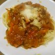 茄子のミートソーススパゲティ