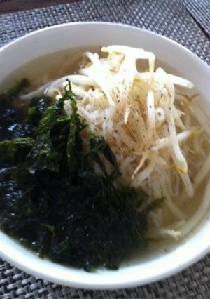 ダイエット＆時短！白滝でアオサラーメン風-レシピのメイン写真