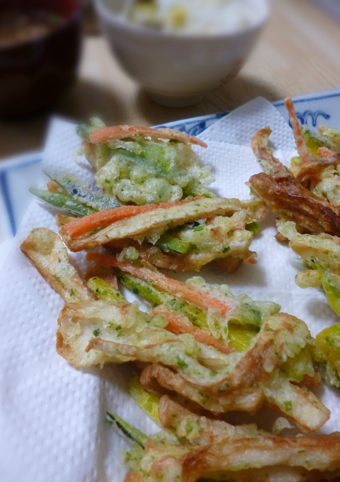 あおさ風味・かぼちゃとちくわのかき揚げ-レシピのメイン写真