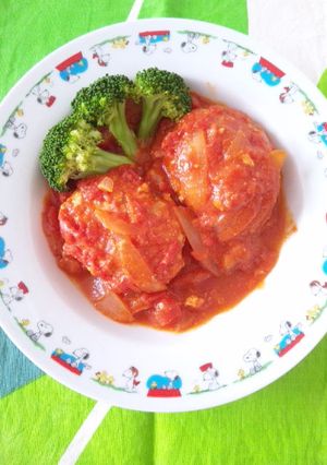 トマト煮込みのチーズinハンバーグ-レシピのメイン写真