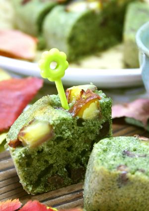 ほっこり和風♡よもぎ小豆ケーキ-レシピのメイン写真