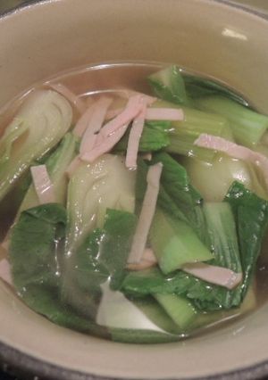 青梗菜とﾊﾑの中華ｽｰﾌﾟ-レシピのメイン写真