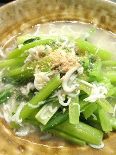 小松菜とシラス干しの鶏スープびたし-レシピのメイン写真