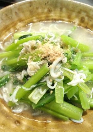 小松菜とシラス干しの鶏スープびたし-レシピのメイン写真