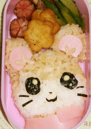 キャラ弁♪ハム太郎のマフラーちゃん-レシピのメイン写真