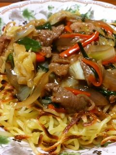市販塩焼きそばde簡単!五目かた焼きそば-レシピのメイン写真