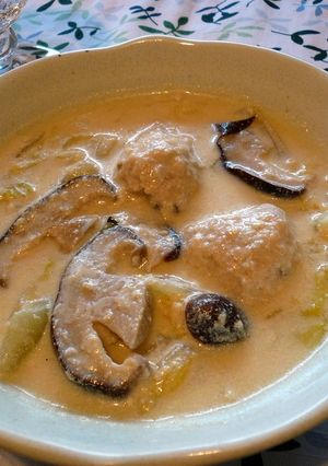 白菜と鶏団子の豆乳スープ-レシピのメイン写真