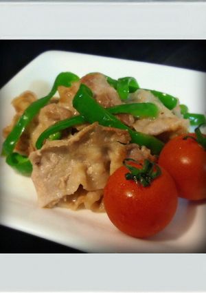 ■糖質制限ピーマン豚肉簡単中華炒めお弁当-レシピのメイン写真