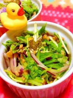 水菜と納豆サラダ-レシピのメイン写真