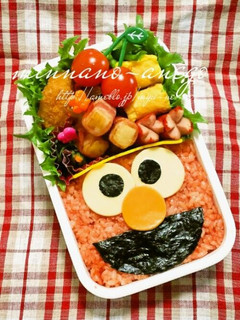 *キャラ弁*ペタペタエルモ弁当-レシピのメイン写真
