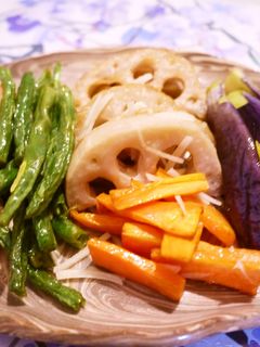 揚げ野菜とササミのポン酢漬け-レシピのメイン写真