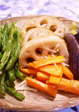 揚げ野菜とササミのポン酢漬け-レシピのメイン写真
