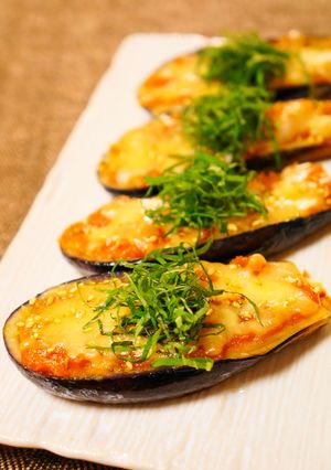 ナスのとろける味噌チーズ焼き-レシピのメイン写真