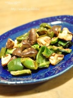 椎茸とピーマンの黒酢炒め-レシピのメイン写真