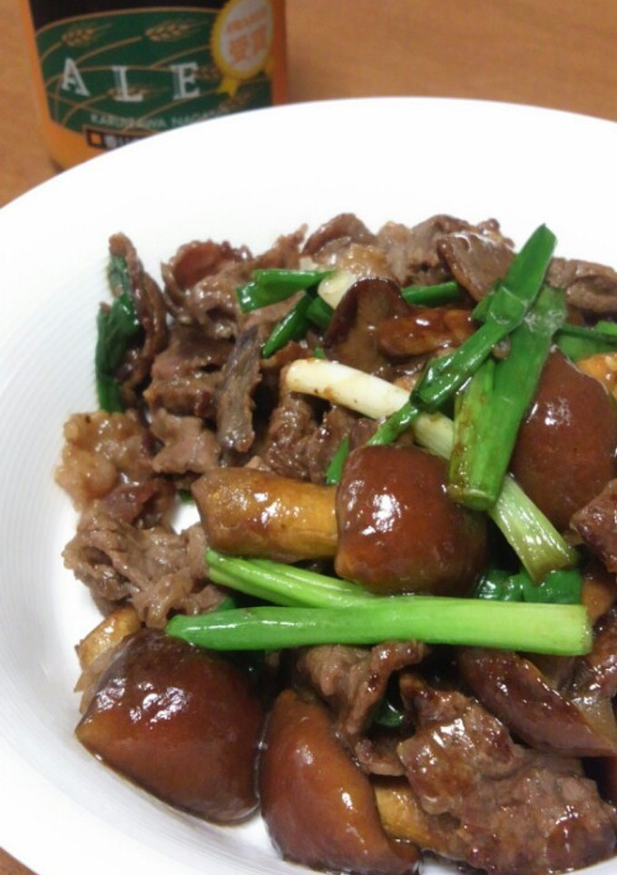 牛肉となめこの炒めもの-レシピのメイン写真