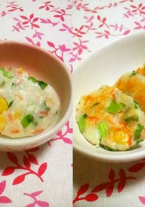 はんぺんと豆腐のレンジ蒸し＆おやき-レシピのメイン写真