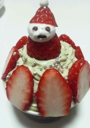 クリスマス♪簡単♪抹茶苺サンタケーキ♪-レシピのメイン写真
