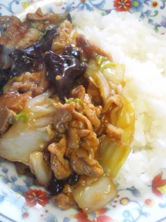白菜と豚肉ときくらげのあんかけ丼-レシピのメイン写真