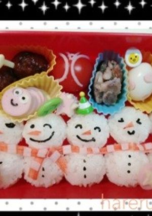 園児 お弁当 コロコロ雪だるまさん☃-レシピのメイン写真