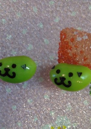 簡単♪枝豆で豆しば　＠キャラ弁-レシピのメイン写真