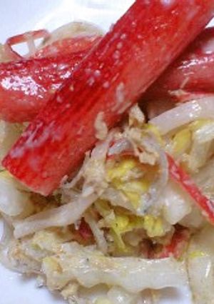 白菜とカニとしらすとかつお節のマヨ和え物-レシピのメイン写真