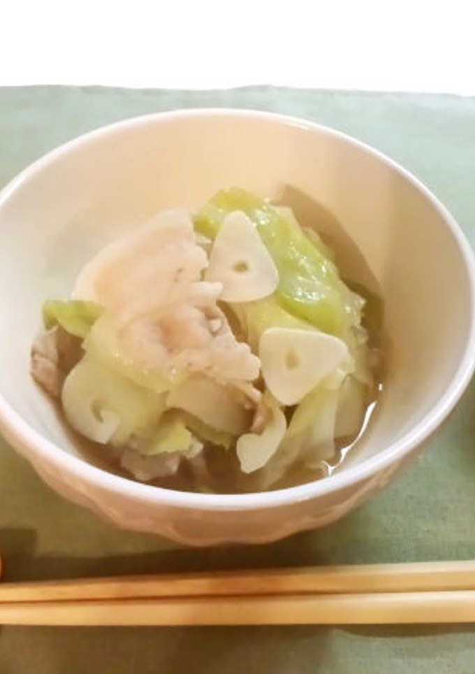キャベツと豚バラ肉のさっと煮 もつ鍋 風-レシピのメイン写真