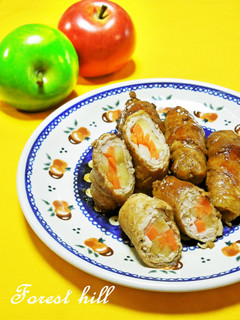 ジューシー♪ リンゴの肉巻き-レシピのメイン写真