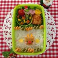 รูปของ 簡単！くま型でトナカイ☆ ＊キャラ弁＊