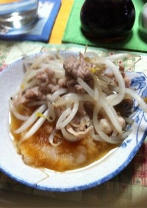 ヘルシーもやしと豚肉のおろし食べ-レシピのメイン写真