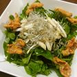 水菜ルッコラ大根とジャコと鶏皮のサラダ