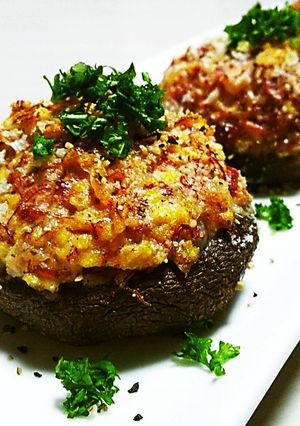 椎茸とマヨ・コンビーフのパン粉焼き♪-レシピのメイン写真