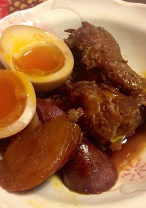 手羽元（手羽先）さつまいも甘辛こってり煮-レシピのメイン写真