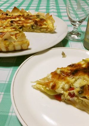 春巻きの皮de長ねぎのキッシュ-レシピのメイン写真