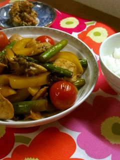 彩野菜のバジル醤油炒め-レシピのメイン写真