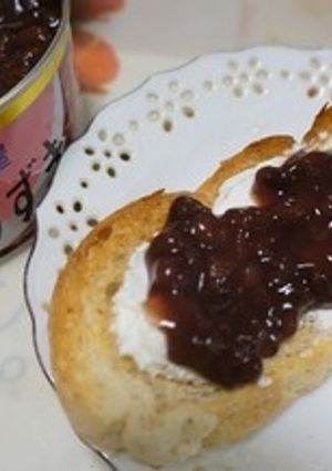 ゆであずきのっけパン-レシピのメイン写真