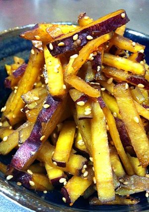 甘辛が◎！すき焼のたれで☆薩摩芋きんぴら-レシピのメイン写真
