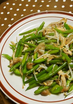 インゲンと豚耳の中華炒め-レシピのメイン写真