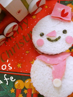 クリスマス✩雪だるまの簡単サンドイッチ☆-レシピのメイン写真