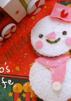 クリスマス✩雪だるまの簡単サンドイッチ☆-レシピのメイン写真