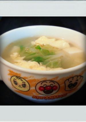 ■糖質制限■白菜豆腐卵スープ簡単朝ランチ-レシピのメイン写真