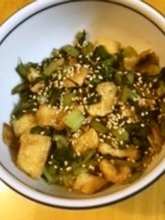 カブ葉と油揚げ炒め-レシピのメイン写真