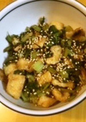 カブ葉と油揚げ炒め-レシピのメイン写真